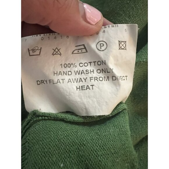 Vintage Barbour lightweight cotton v-neck sweater green sz XXL designer classic - Picture 6 of 9